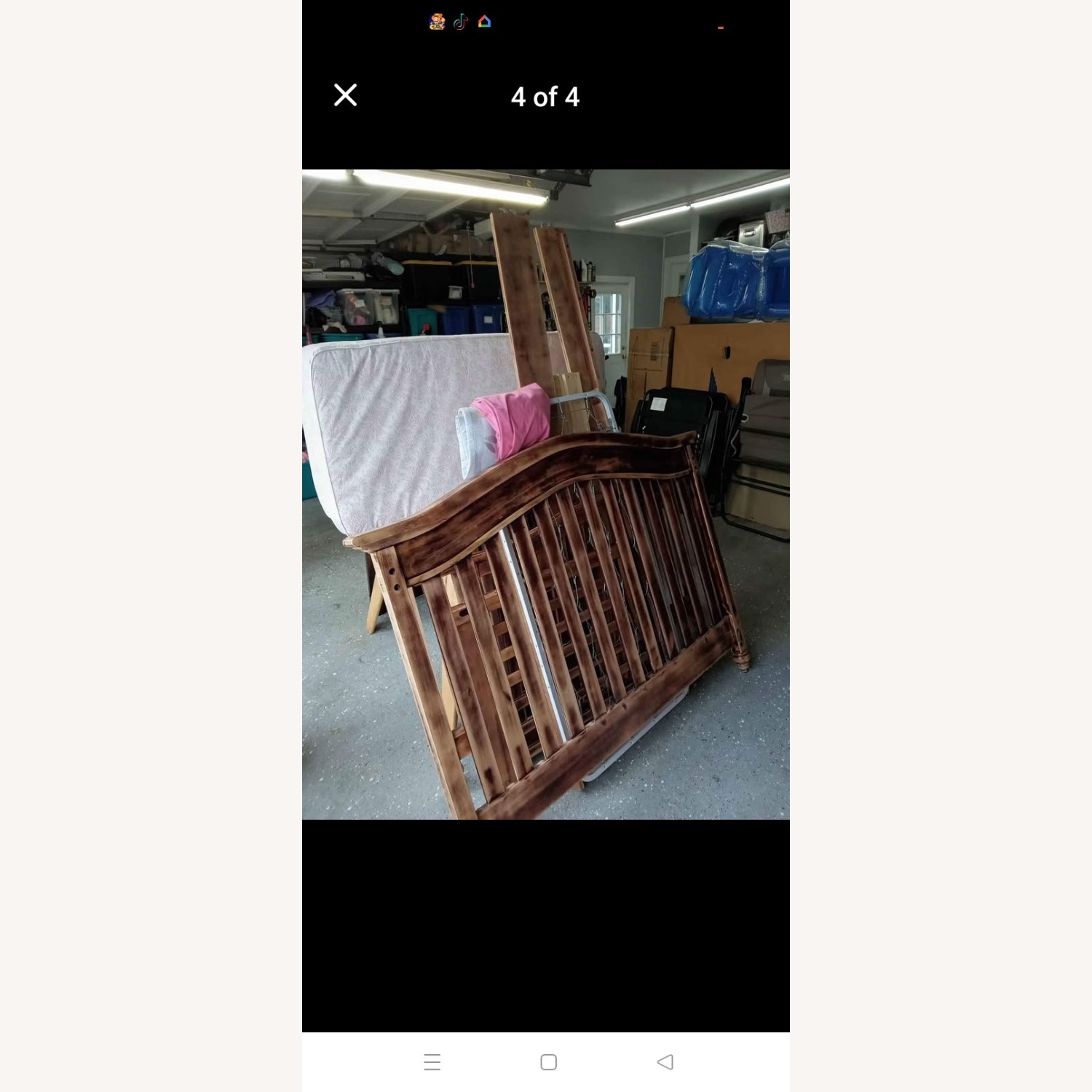Light Brown Wood Crib - image-1