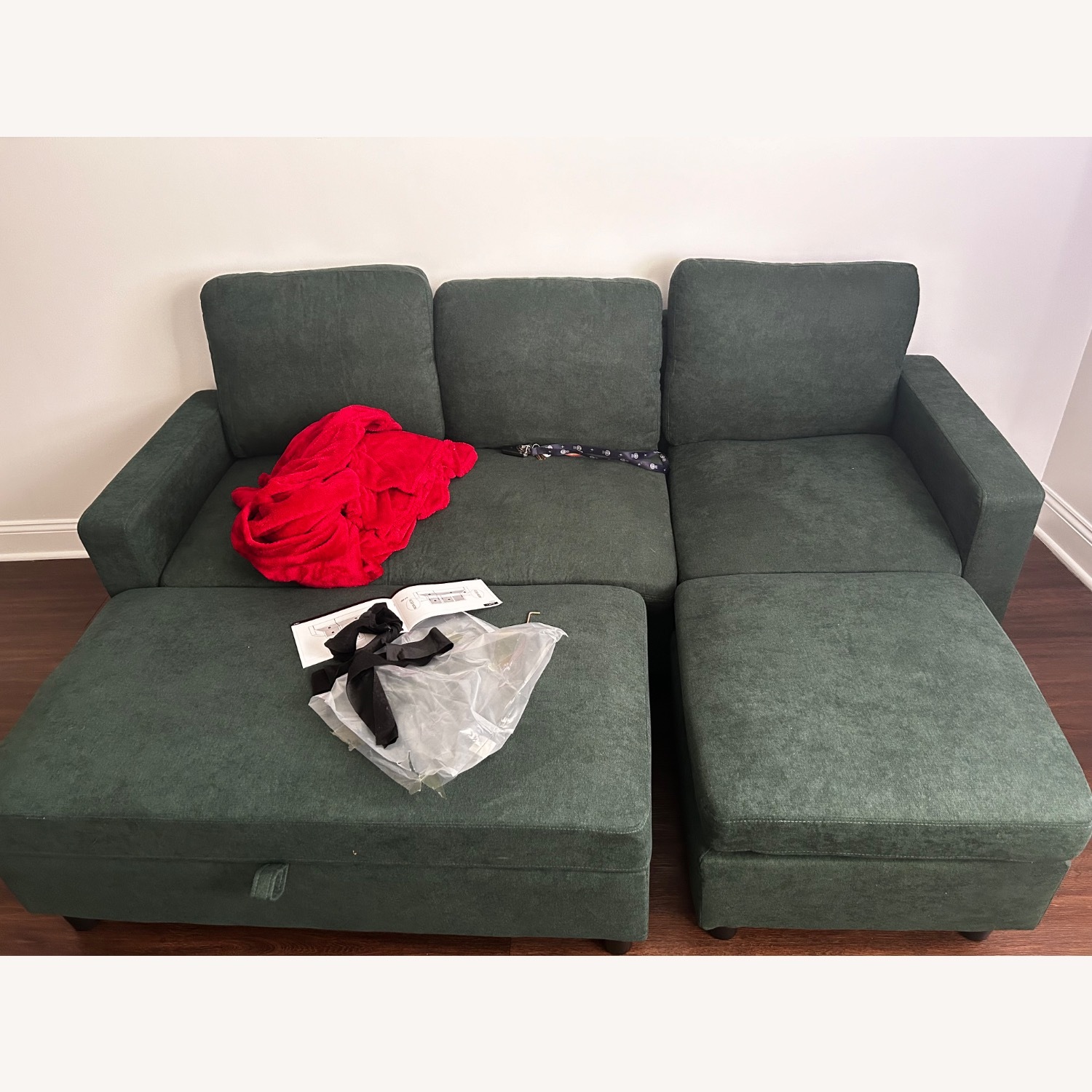 Walsunny Sectional Sofa Bed Linen Couch L Shaped  - image-2