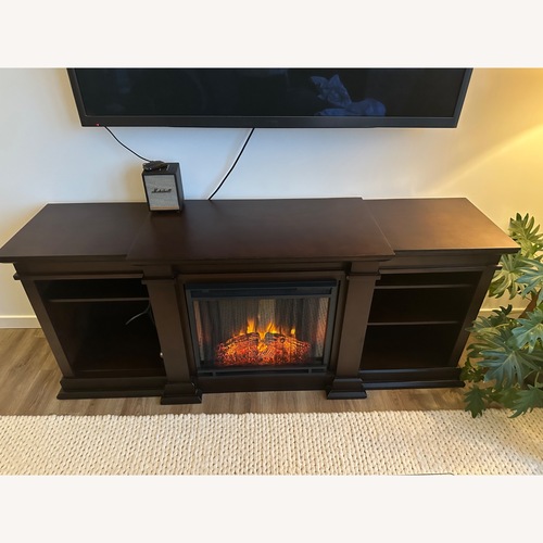 Used Pottery Barn Real Flame® Eliot Grand Electric Fireplace Media Cabinet for sale on AptDeco