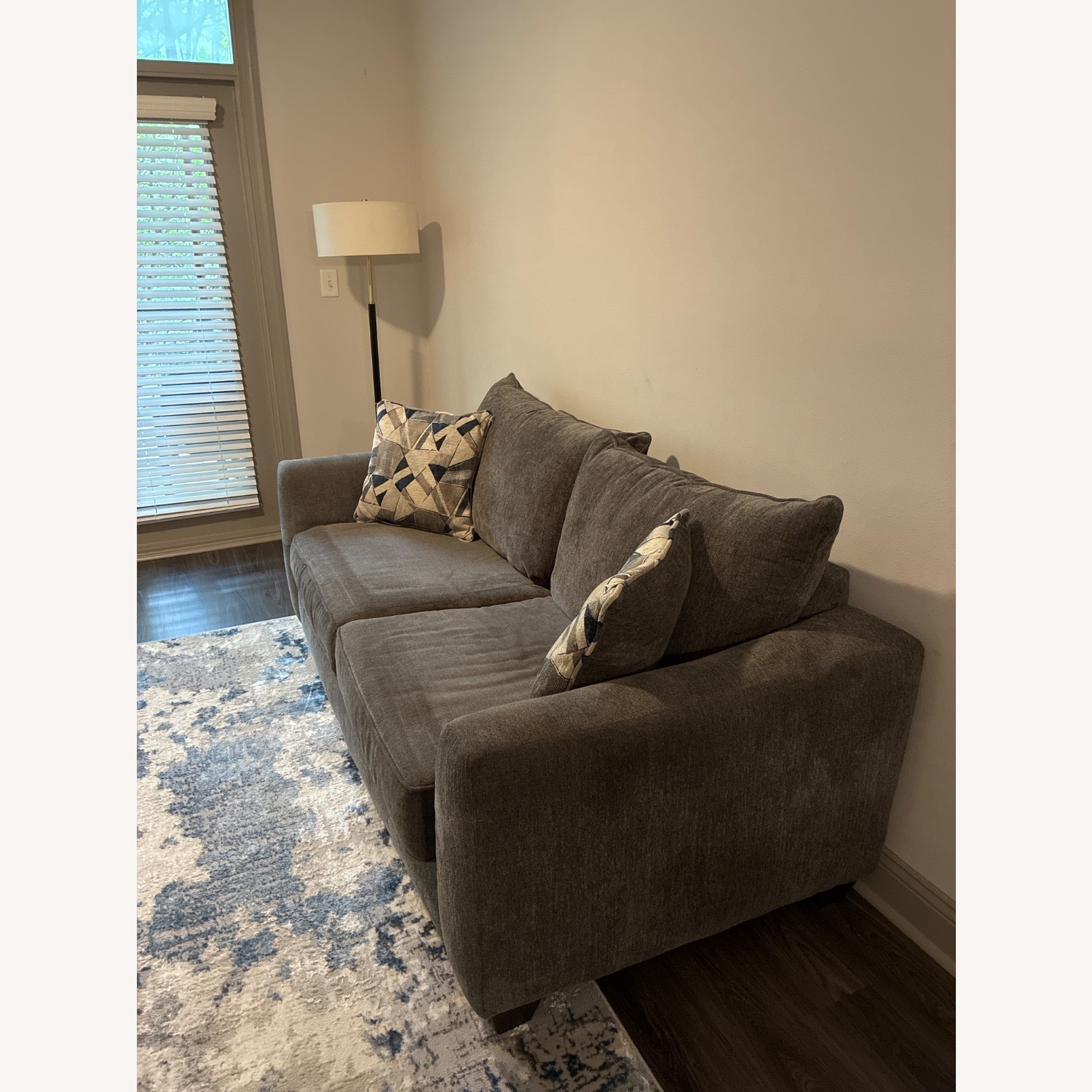 Dark Gray Fabric 2 Seater Sofa - image-2