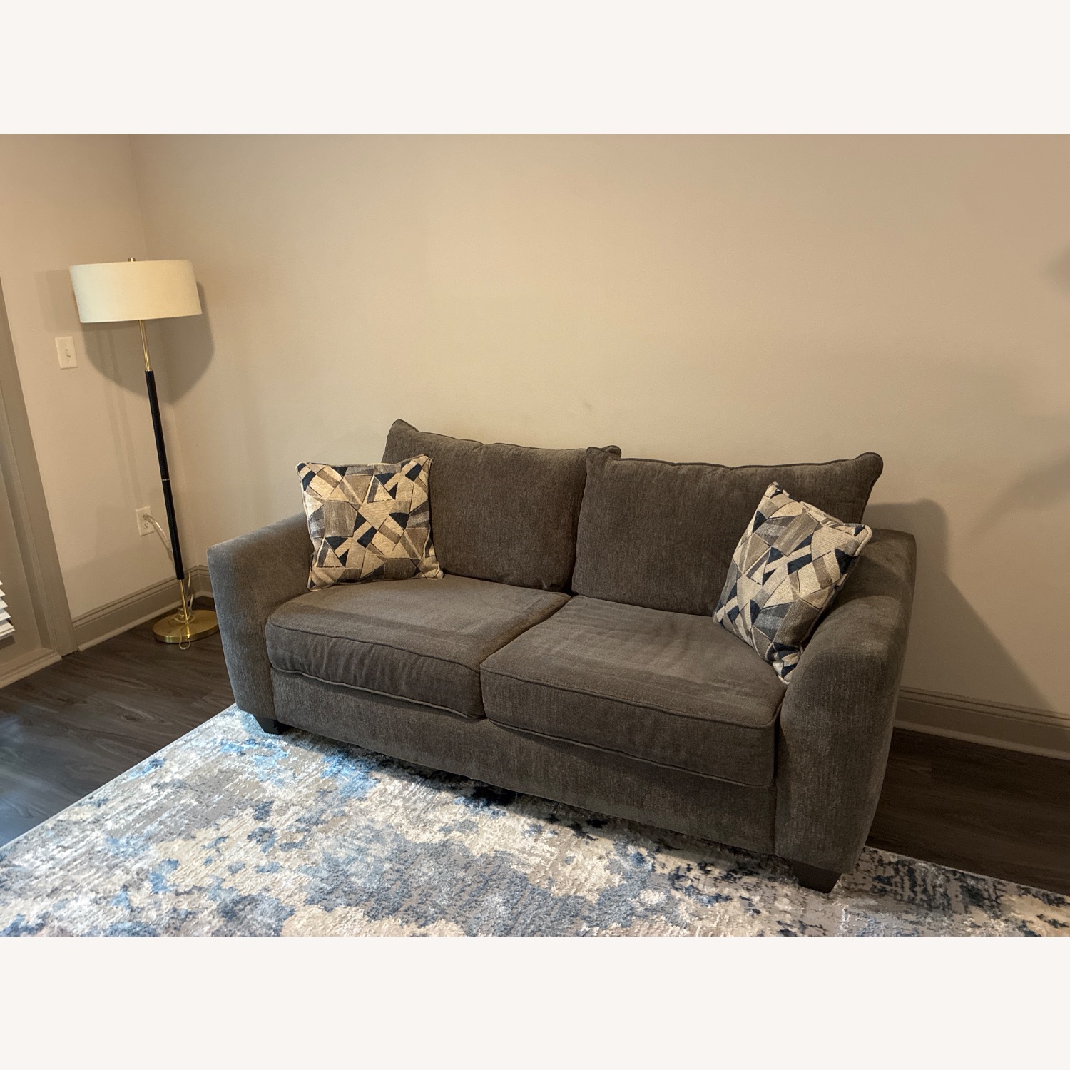 Dark Gray Fabric 2 Seater Sofa - image-3