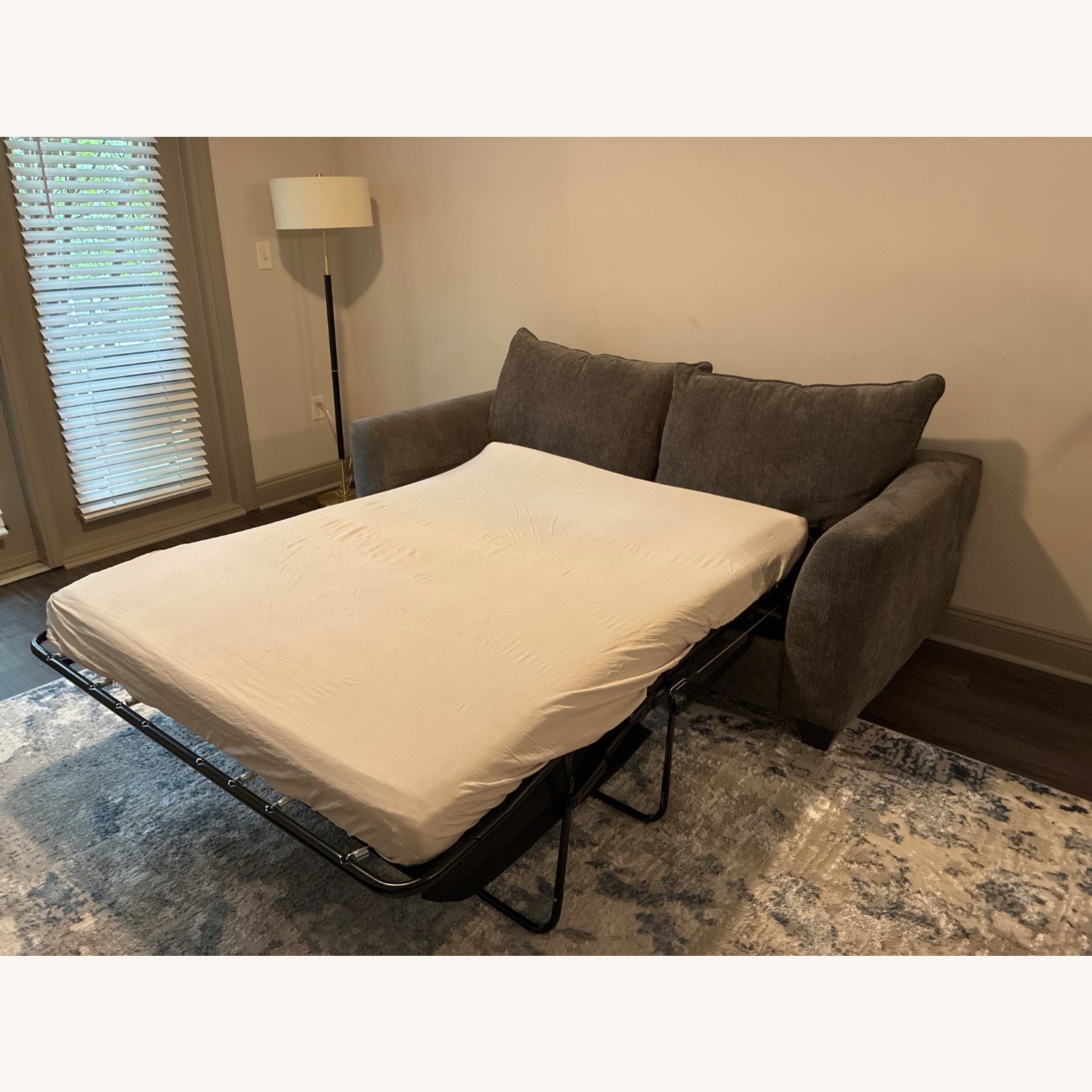 Dark Gray Fabric 2 Seater Sofa - image-4