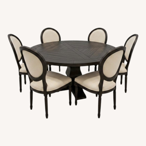 Used Restoration Hardware Salvaged Wood Trestle Round Dining Table for sale on AptDeco