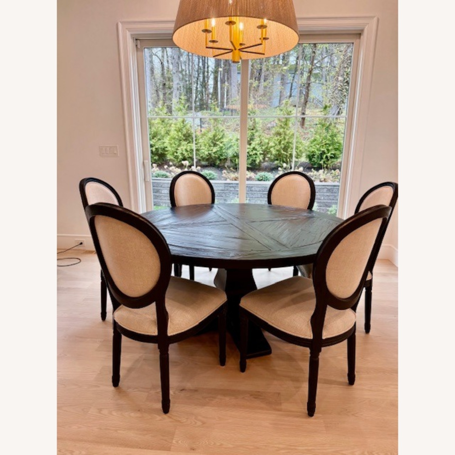 Restoration Hardware Salvaged Wood Trestle Round Dining Table - image-3