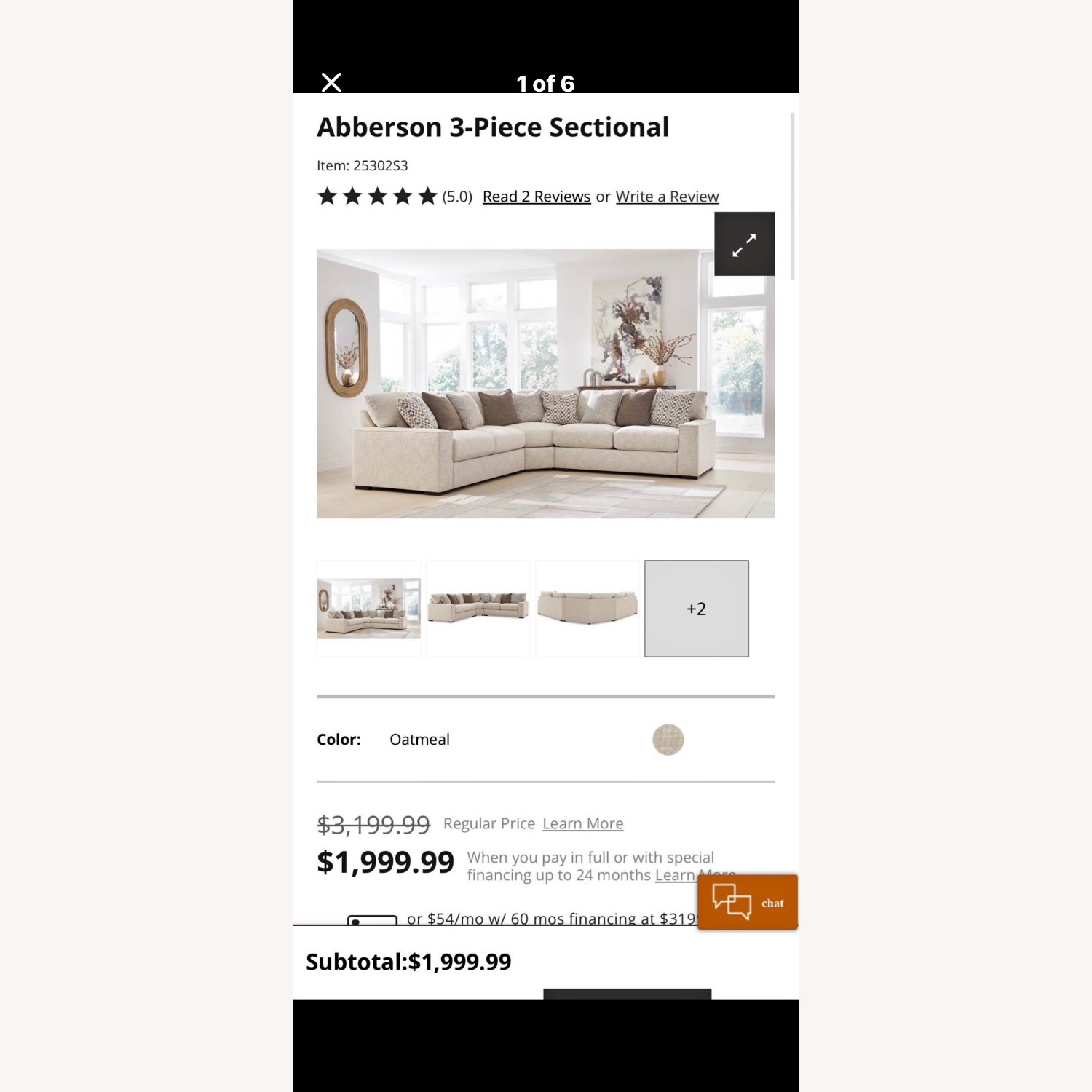 Ashley Furniture Abberson Natural 3+ Piece Sectional - image-1