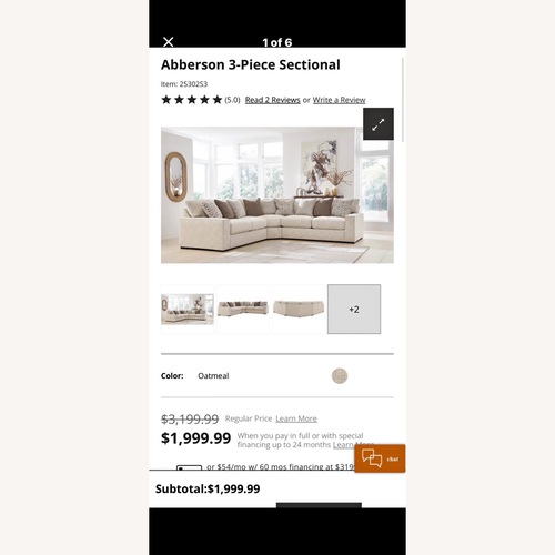 Used Ashley Furniture Abberson Natural 3+ Piece Sectional for sale on AptDeco