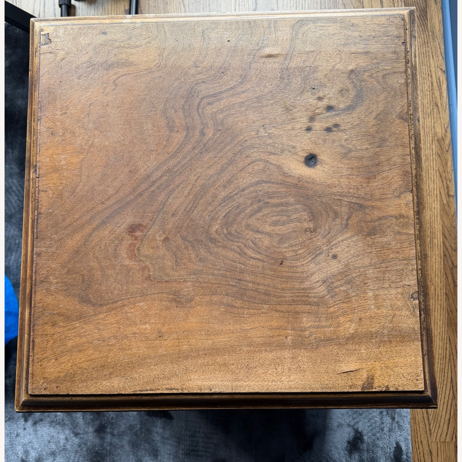 Vintage/Antique Dark Brown Wood Side Table - image-3