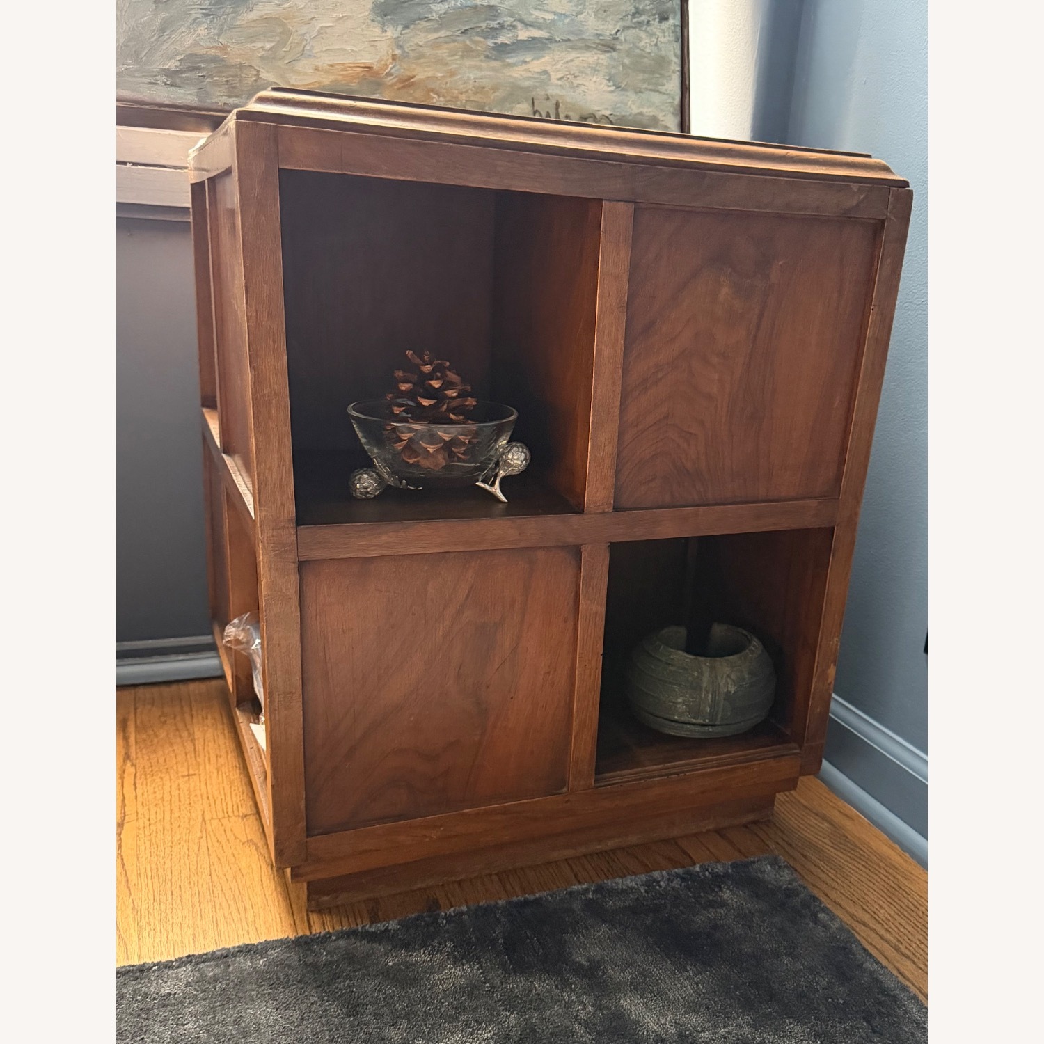 Vintage/Antique Dark Brown Wood Side Table - image-4