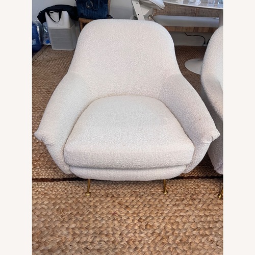 Used West Elm Phoebe White Fabric Accent Chairs for sale on AptDeco