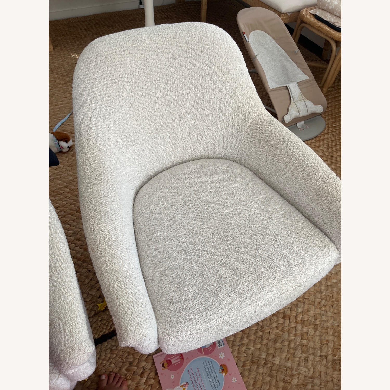 West Elm Phoebe White Fabric Accent Chairs - image-4