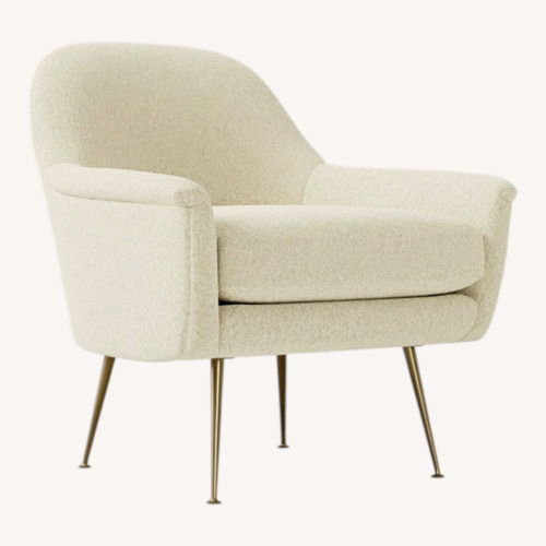 Used West Elm Phoebe White Fabric Accent Chairs for sale on AptDeco