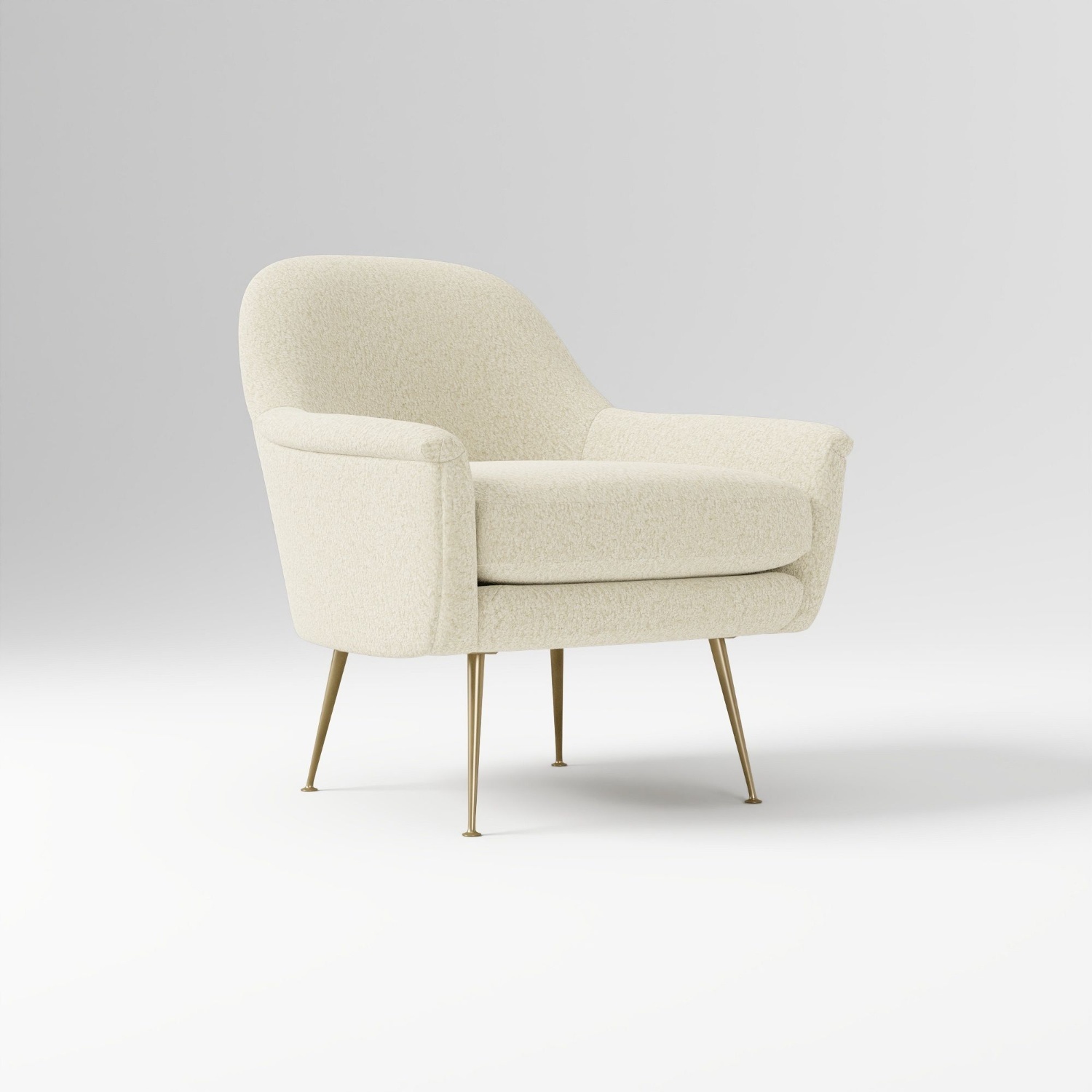 West Elm Phoebe White Fabric Accent Chairs - image-5