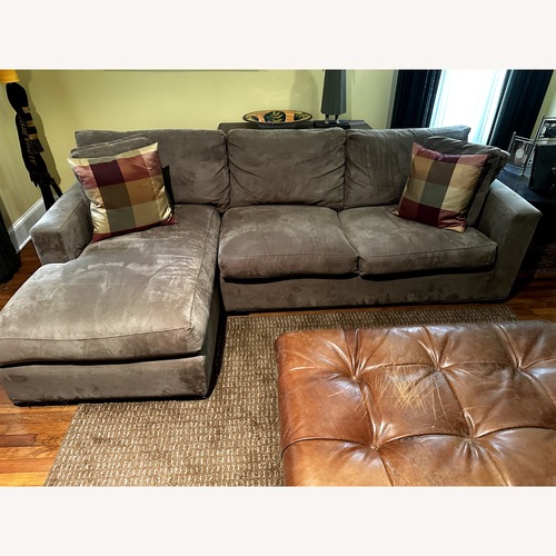 Used Crate & Barrel Axis II Dark Gray Fabric 2 Piece Sectional for sale on AptDeco