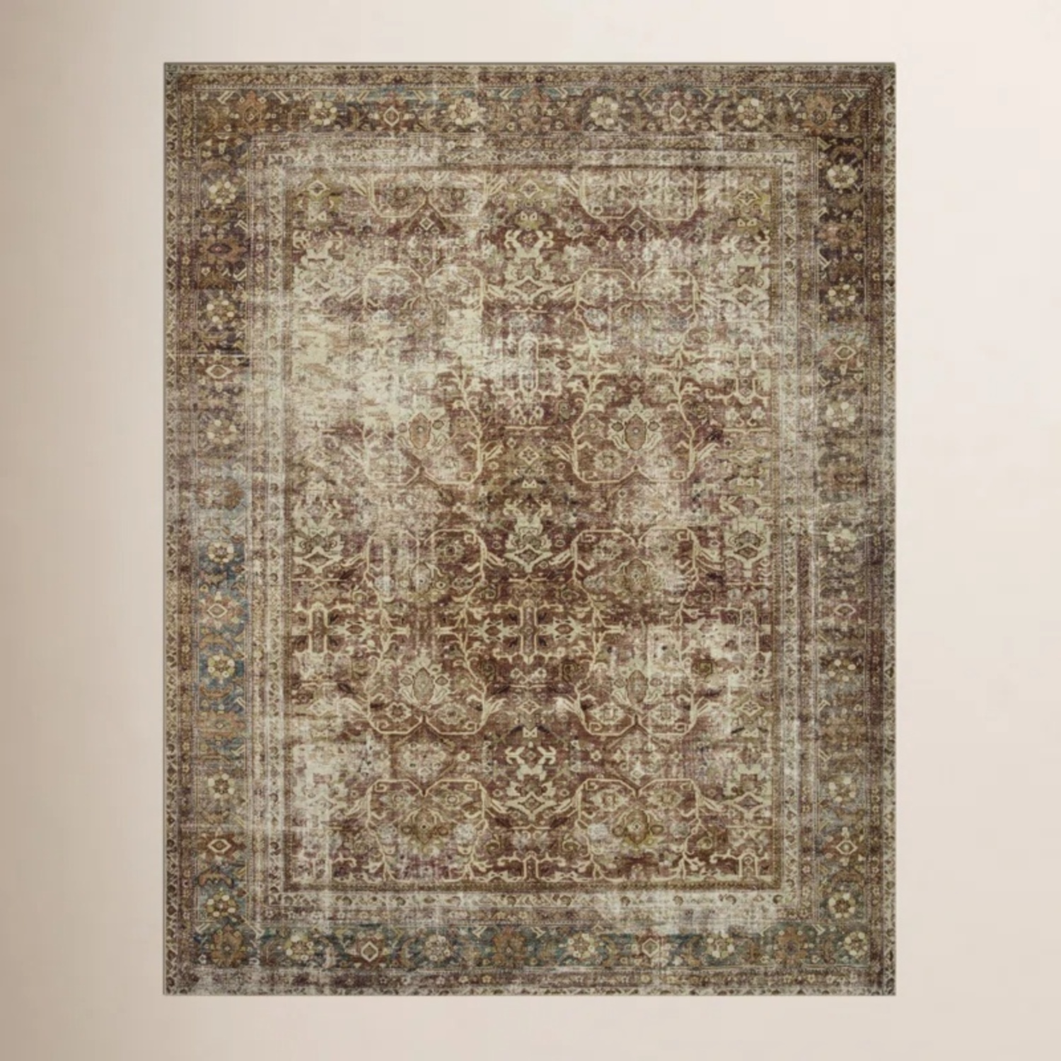 Magnolia Home Area Rug 7 x 10 Lagoon/Rust Washable - image-8