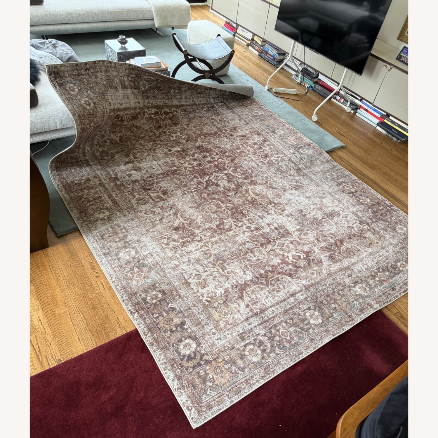 Magnolia Home Area Rug 7 x 10 Lagoon/Rust Washable - image-5