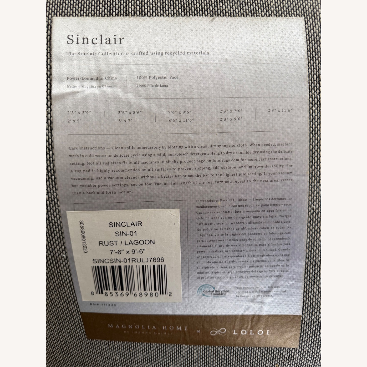 Magnolia Home Area Rug 7 x 10 Lagoon/Rust Washable - image-3