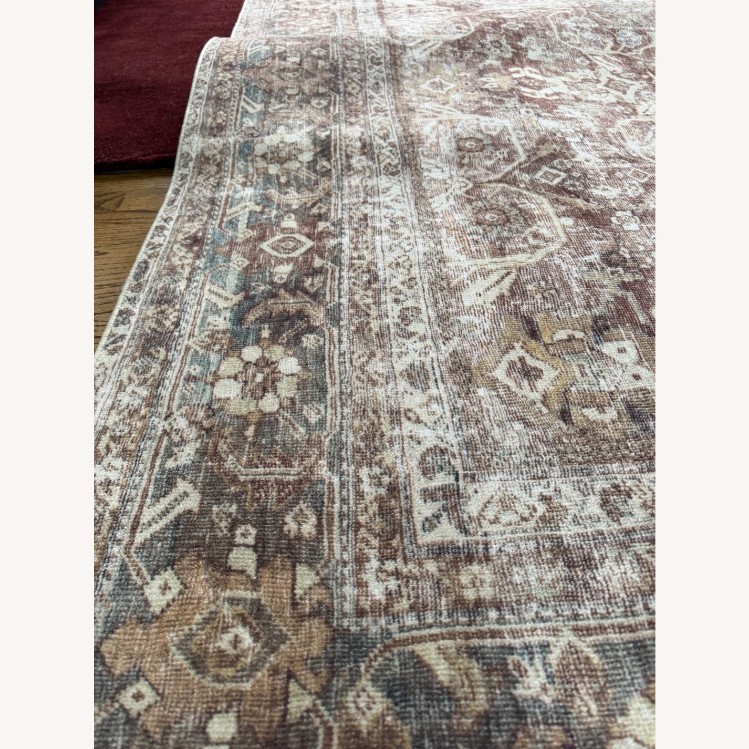 Magnolia Home Area Rug 7 x 10 Lagoon/Rust Washable - image-1