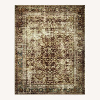 Magnolia Home Area Rug 7 x 10 Lagoon/Rust Washable