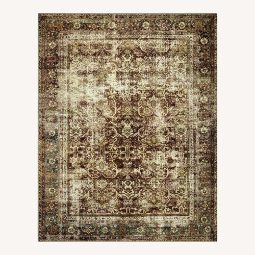 Used Magnolia Home Area Rug 7 x 10 Lagoon/Rust Washable for sale on AptDeco