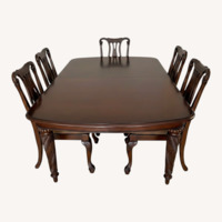 Dark Brown Wood Dining Set