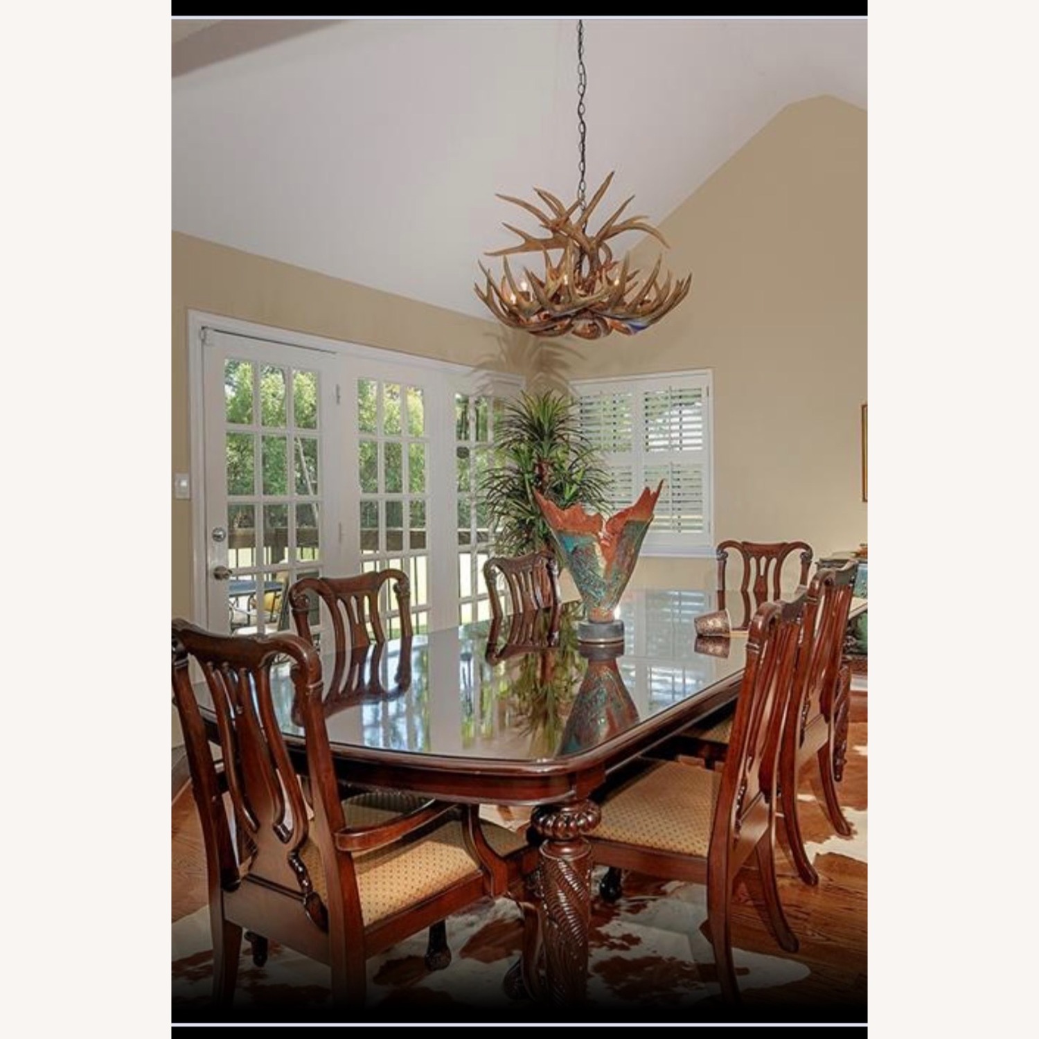 Dark Brown Wood Dining Set - image-3