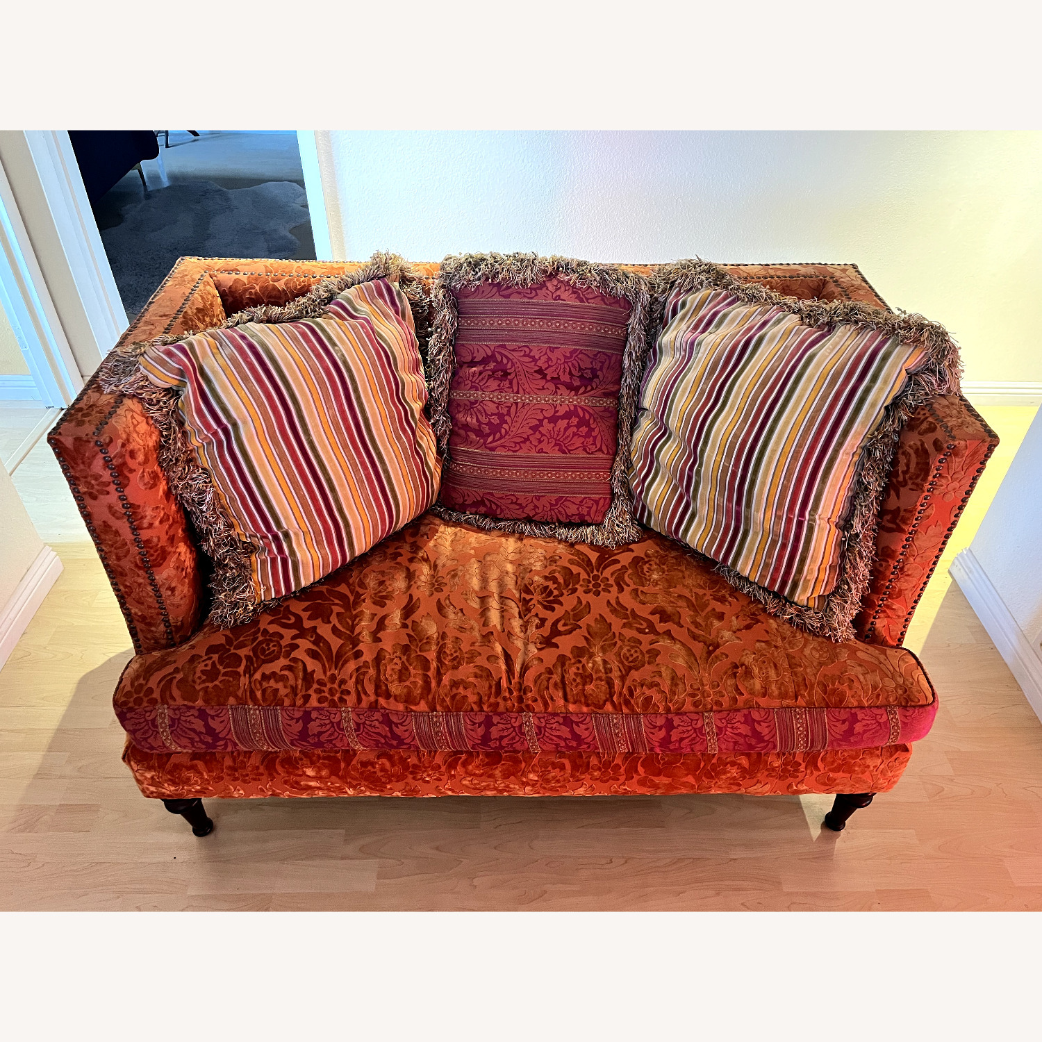 Vintage Loveseat with Reversible Cushions - image-2