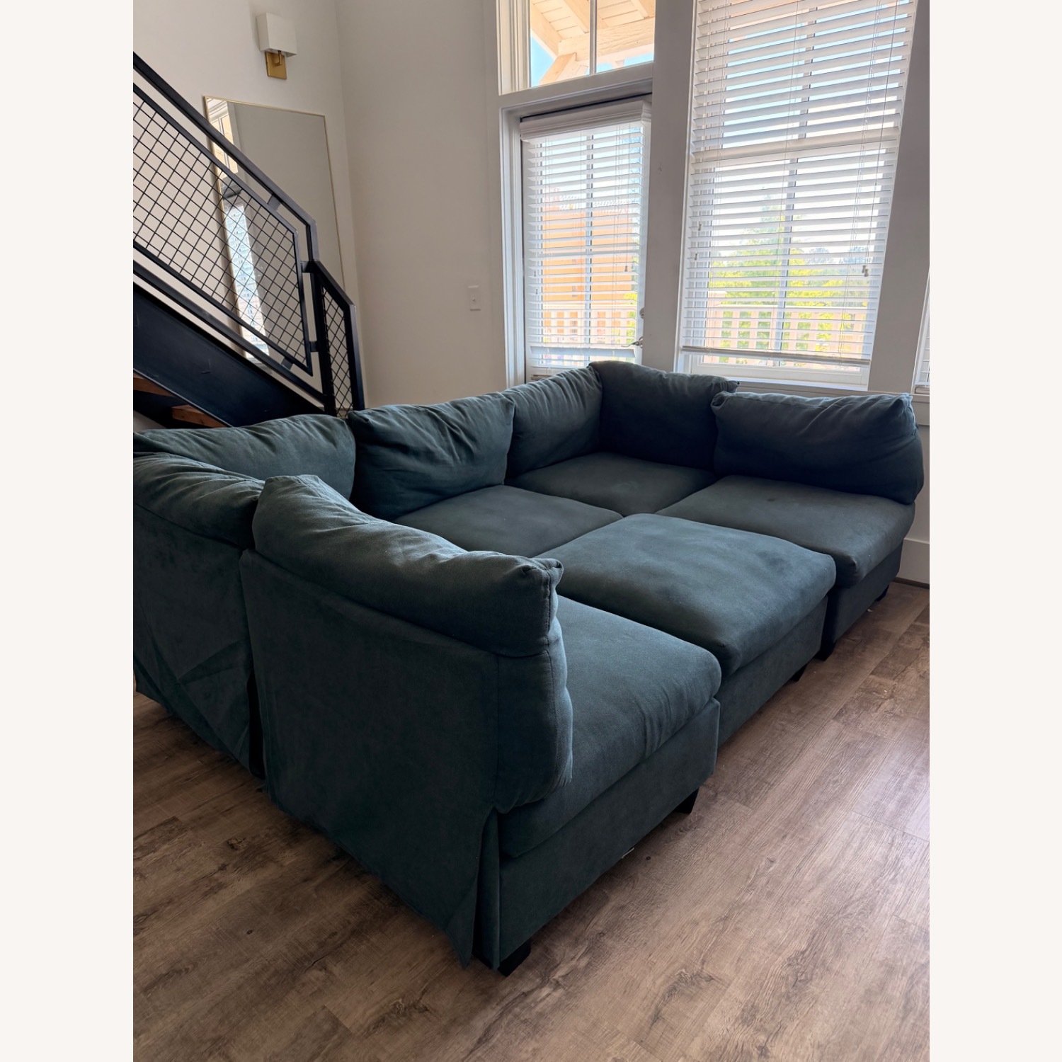 Dark Gray Fabric 3+ Seater Sofa - image-4