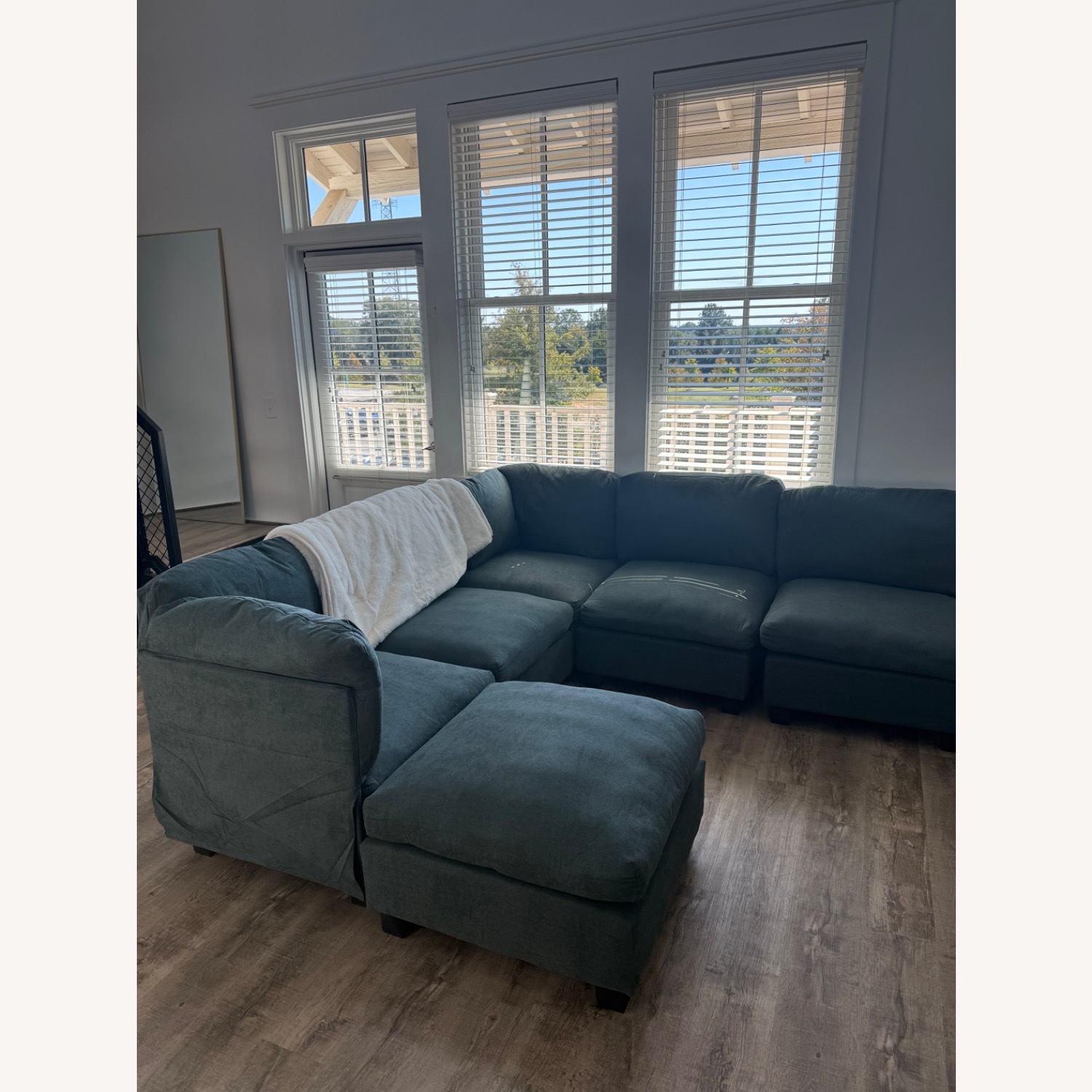 Dark Gray Fabric 3+ Seater Sofa - image-3