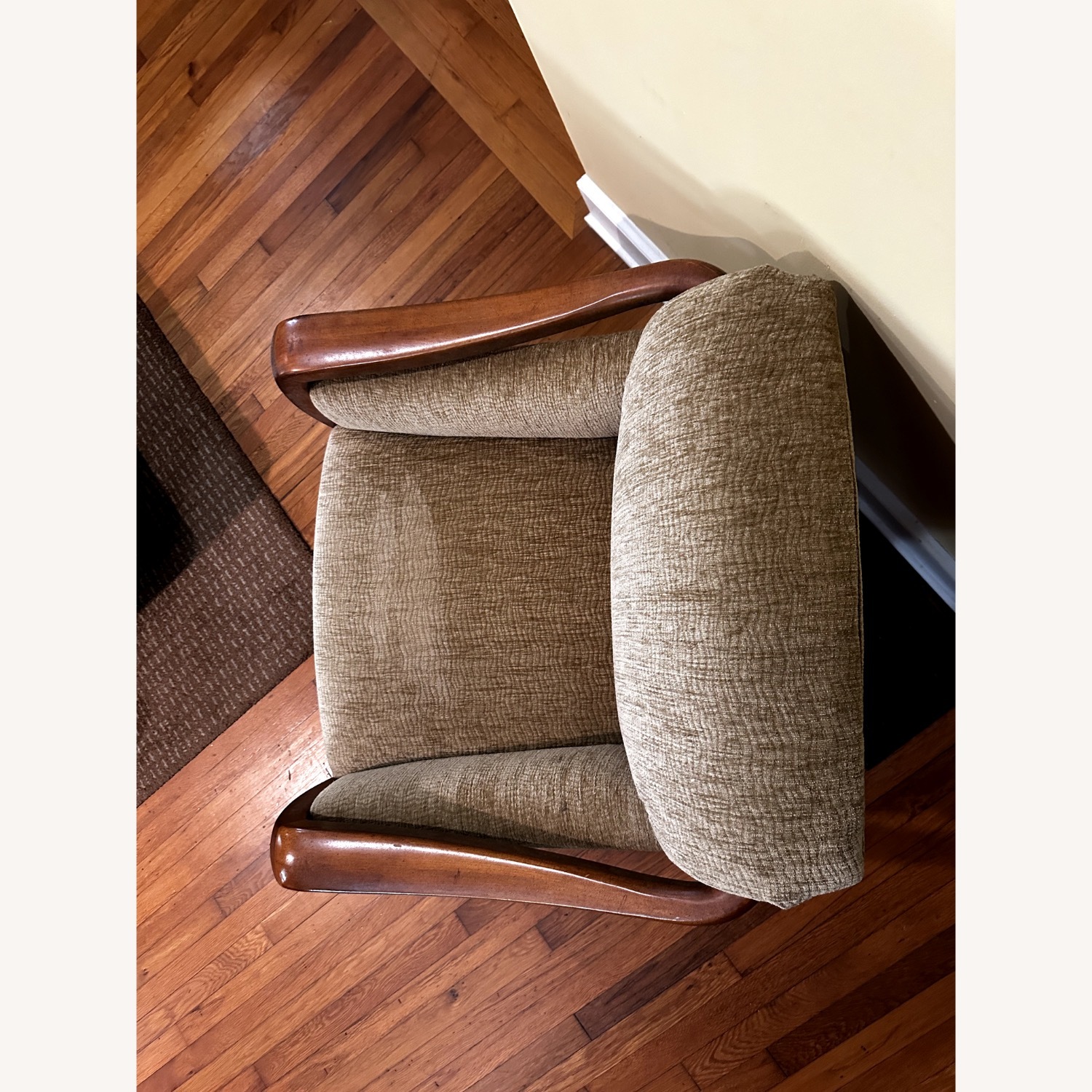 Gold Fabric Accent Chair - image-3