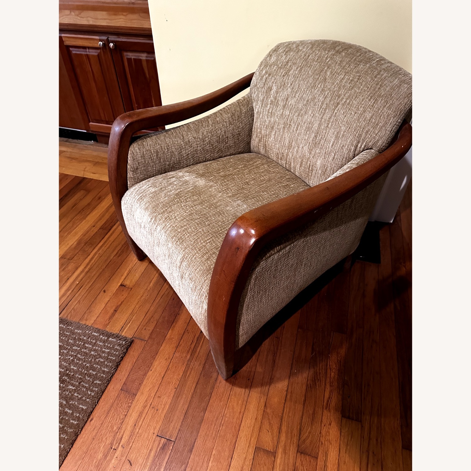 Gold Fabric Accent Chair - image-2