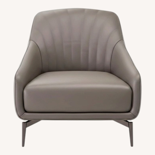 Used Natuzzi Light Brown Leather Accent Chair for sale on AptDeco