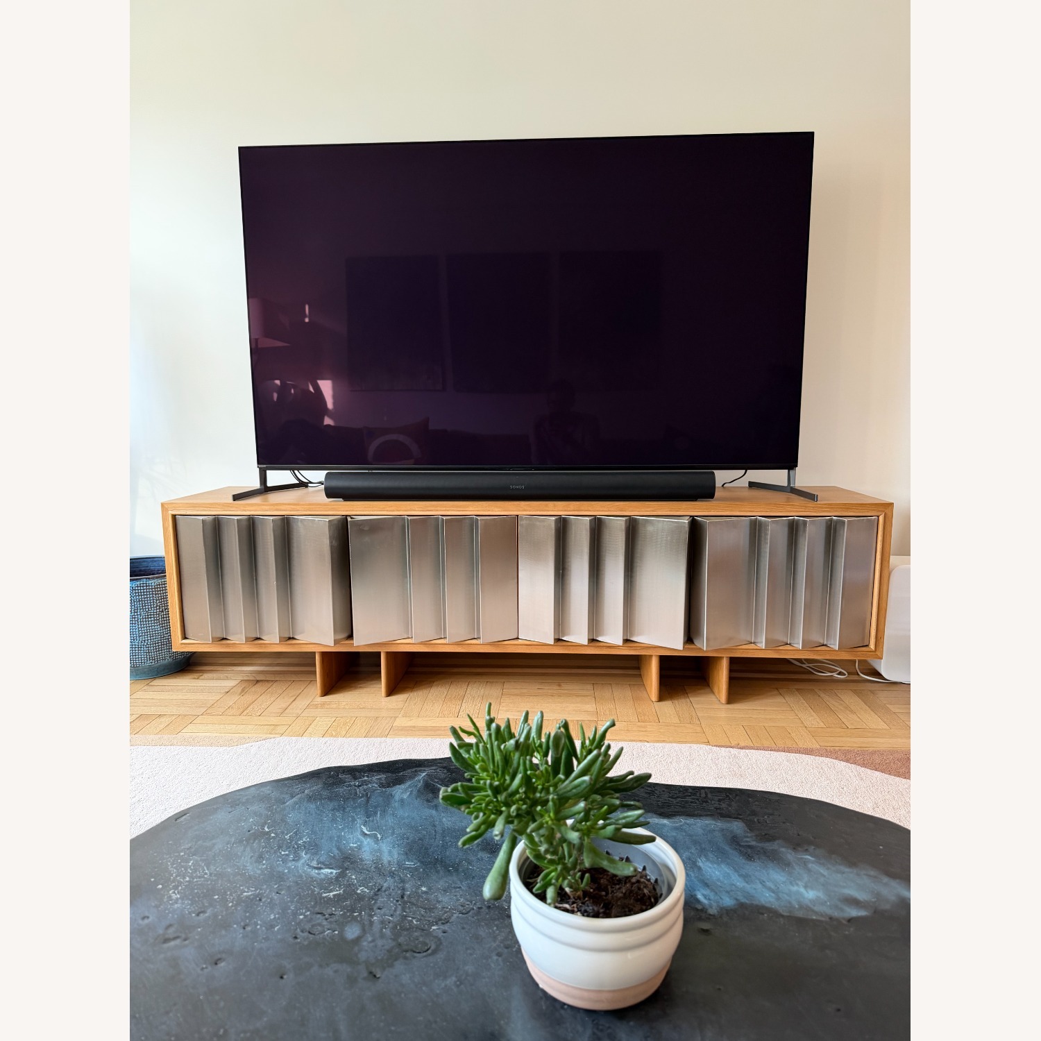 CB2 Steel & Oak Media Console - image-2