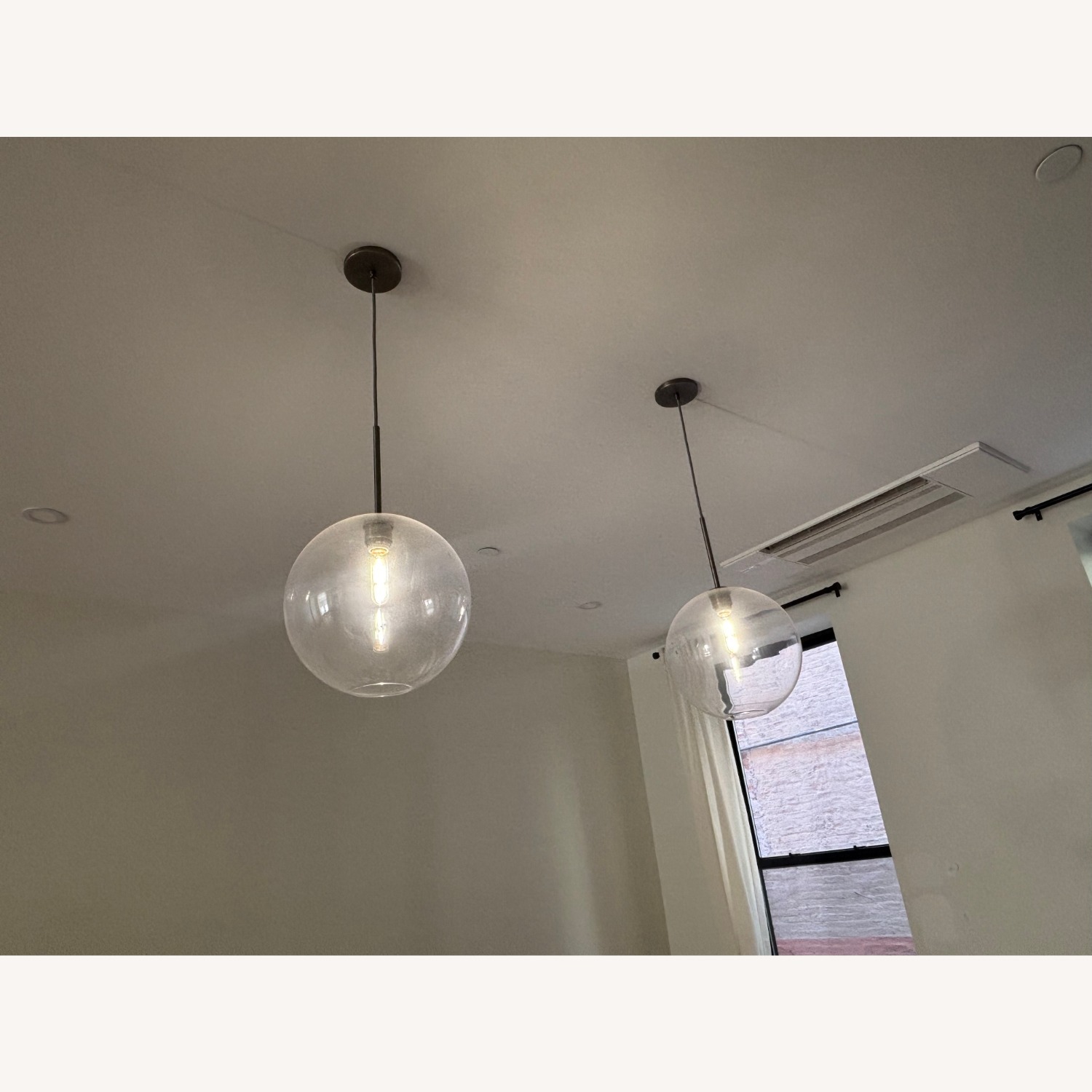 West Elm 13” Sculptural Globe Pendant Lights (Set of 2) - image-2
