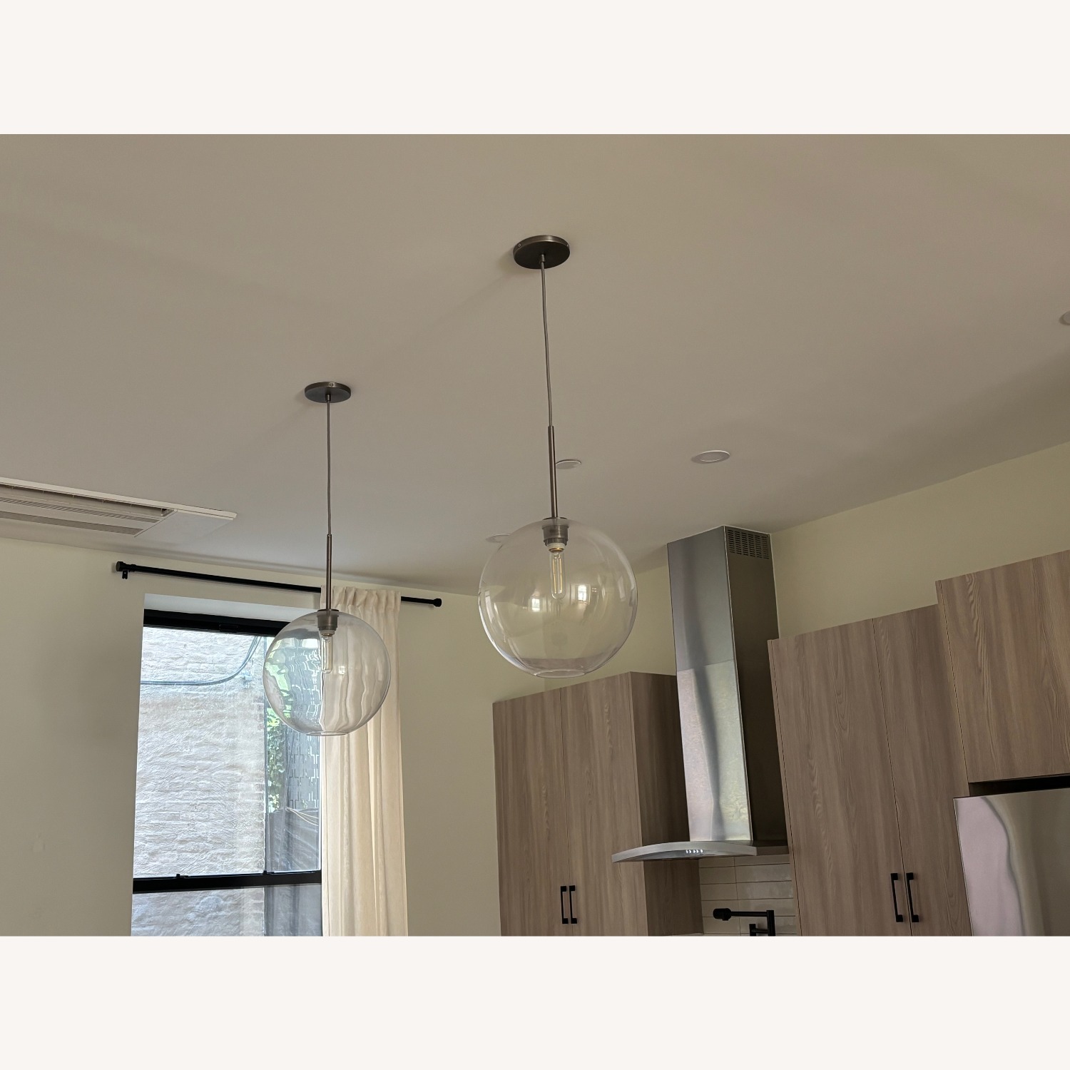 West Elm 13” Sculptural Globe Pendant Lights (Set of 2) - image-3