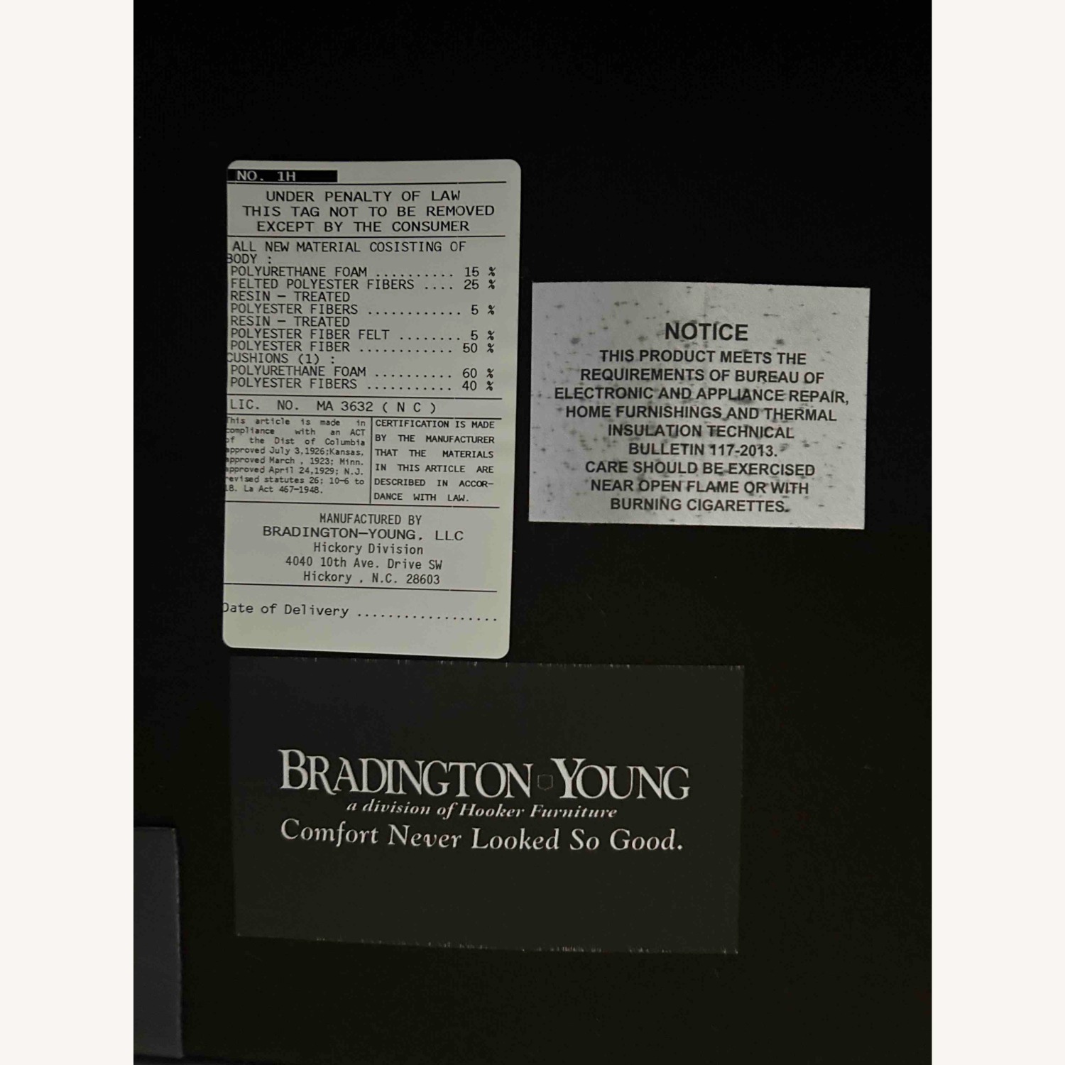 Dark Gray Leather Accent Chair - Bradington+Young - image-7