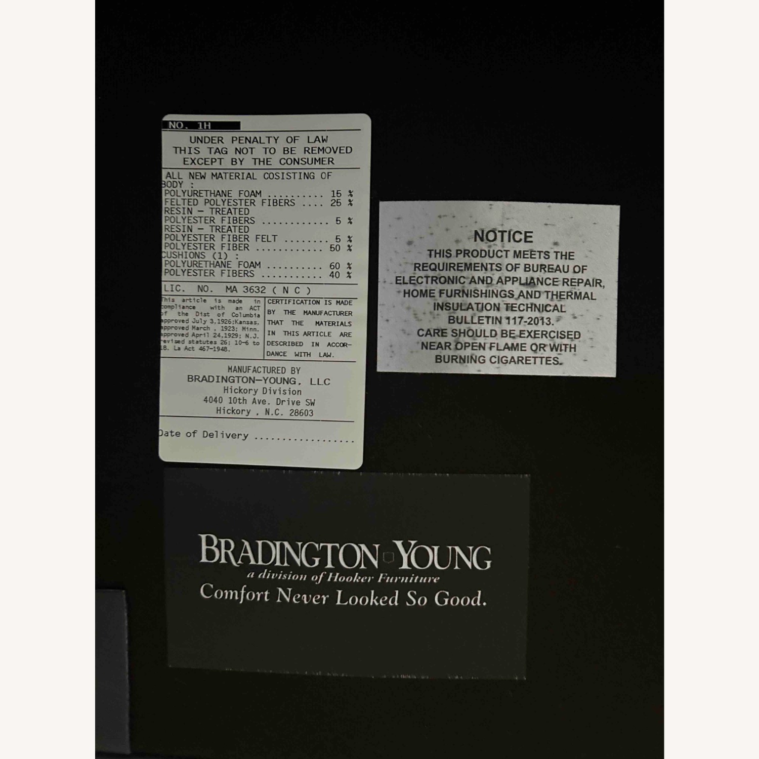 Dark Gray Leather Accent Chair - Bradington+Young - image-4