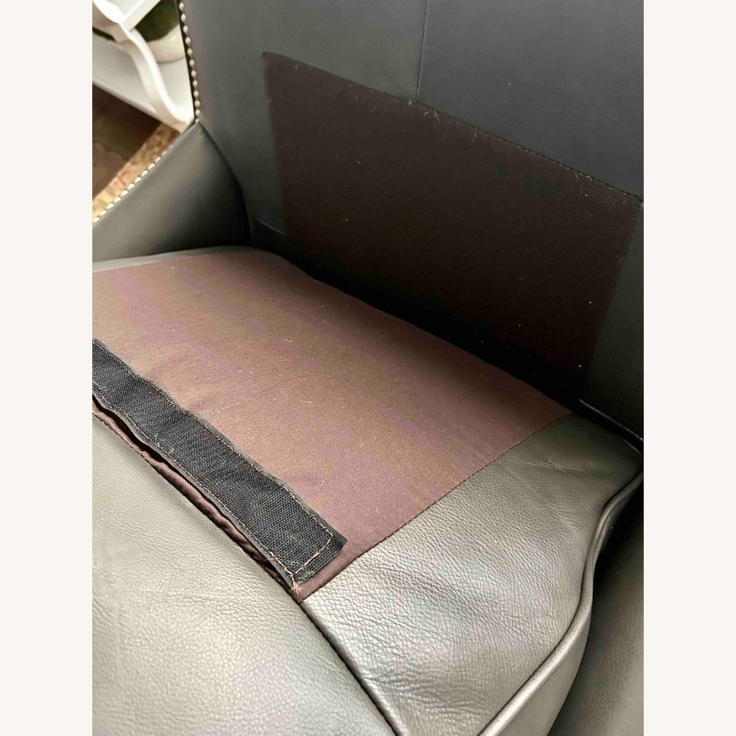 Dark Gray Leather Accent Chair - Bradington+Young - image-8
