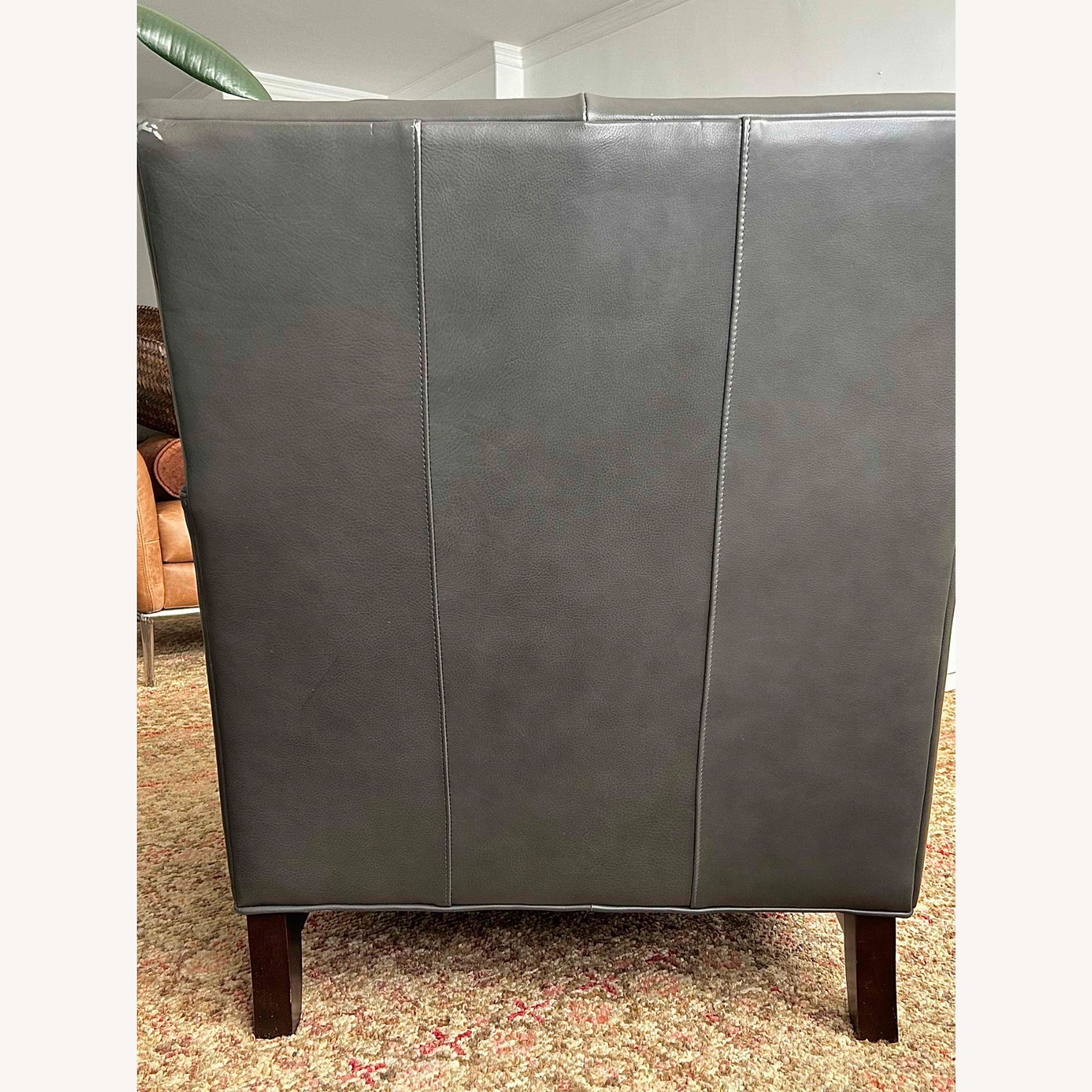 Dark Gray Leather Accent Chair - Bradington+Young - image-10