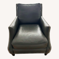 Dark Gray Leather Accent Chair - Bradington+Young