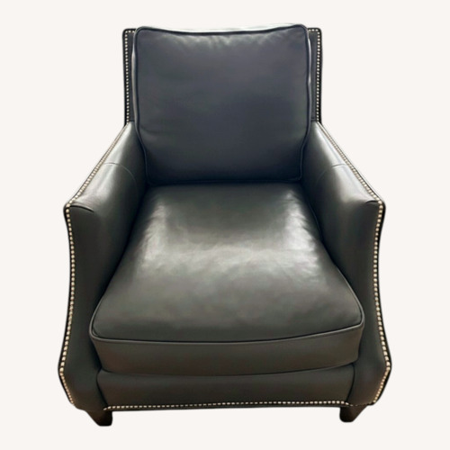 Used Dark Gray Leather Accent Chair - Bradington+Young for sale on AptDeco