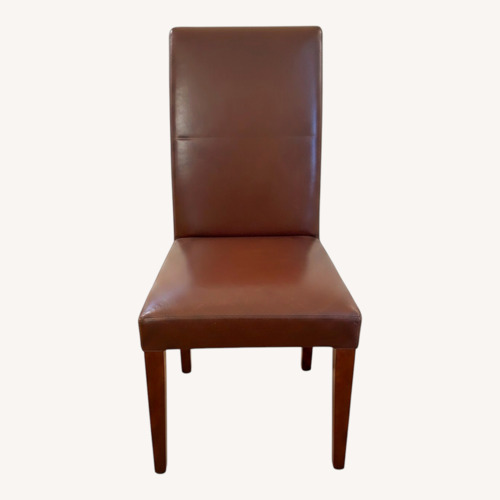 Used Pottery Barn Grayson Leather Dining Chairs (Set of 4) for sale on AptDeco