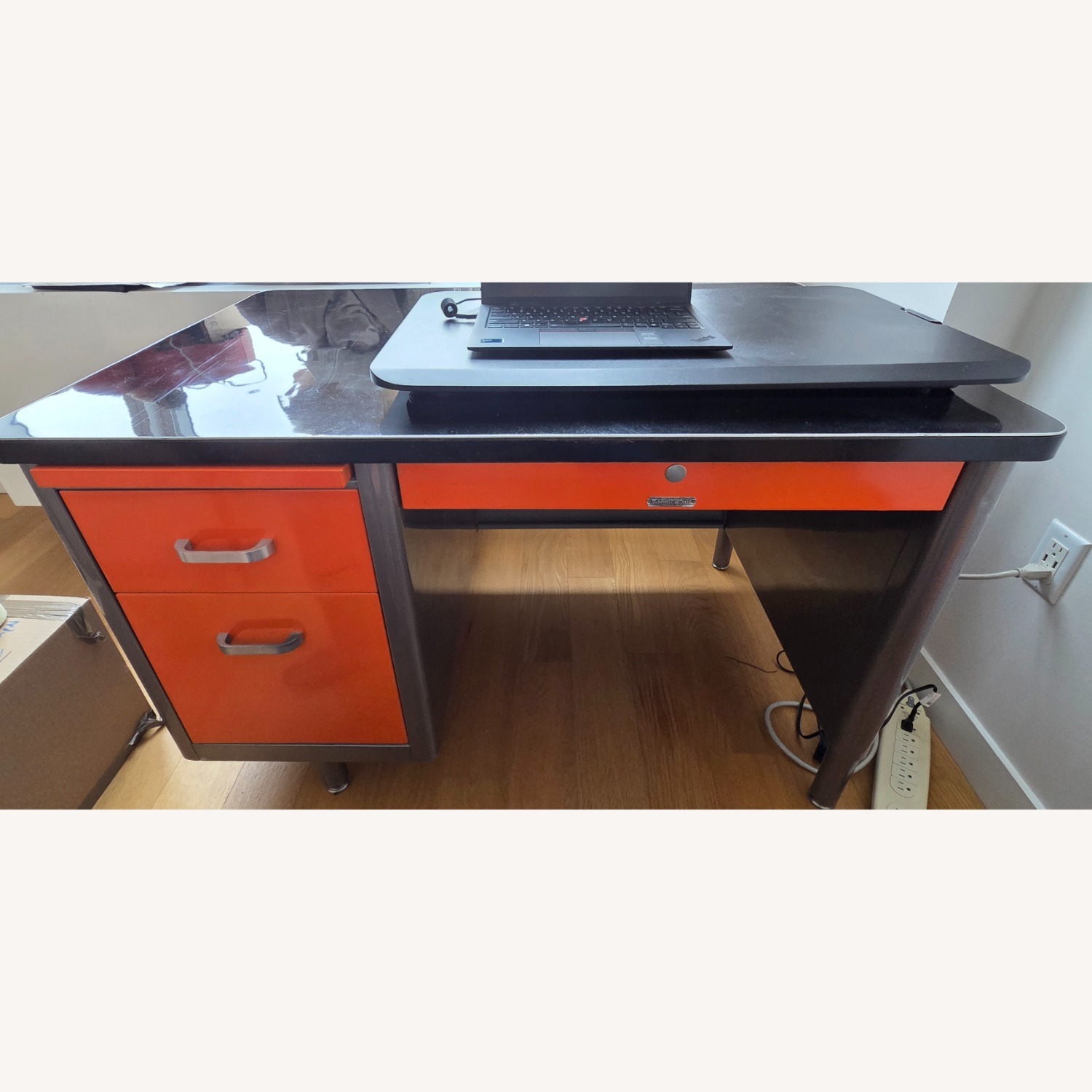 Antique Single-Pedestal Tanker Desk - image-2