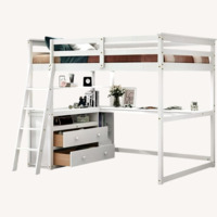 Wayfair Harriet Bee Full Loft Bed with Desk & Drawers