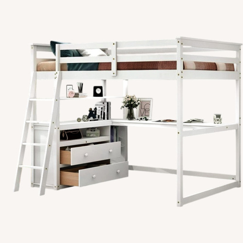 Used Wayfair Harriet Bee Full Loft Bed with Desk & Drawers for sale on AptDeco