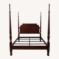 Ethan Allen Wood Queen 4 Poster Bed Frame
