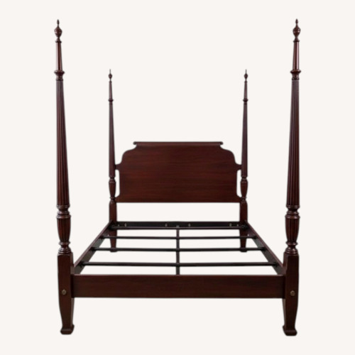 Used Ethan Allen Wood Queen 4 Poster Bed Frame for sale on AptDeco