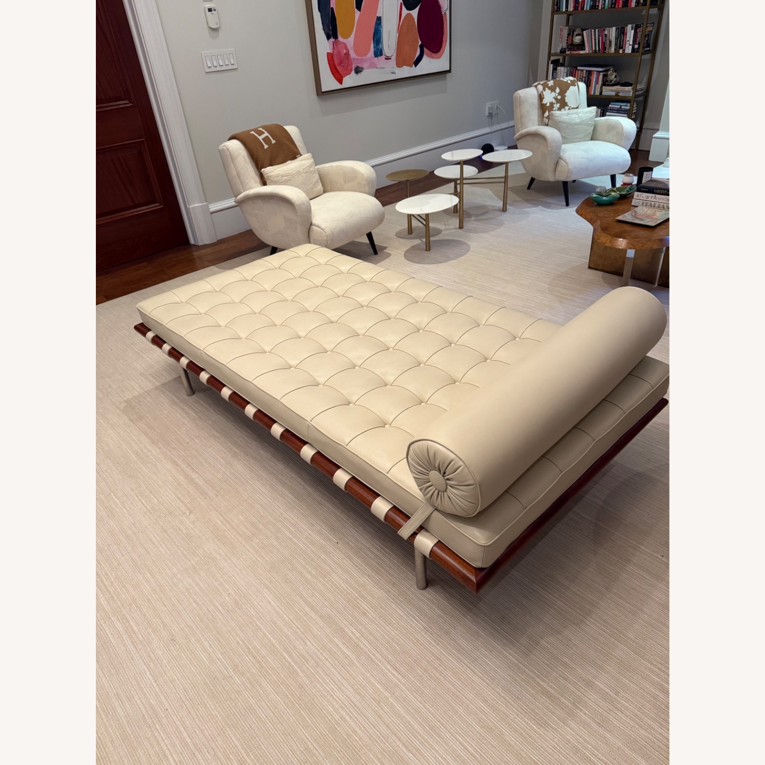 Knoll Barcelona Couch, Ivory Leather - image-3