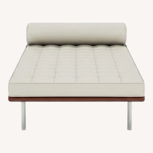 Used Knoll Barcelona Couch, Ivory Leather for sale on AptDeco