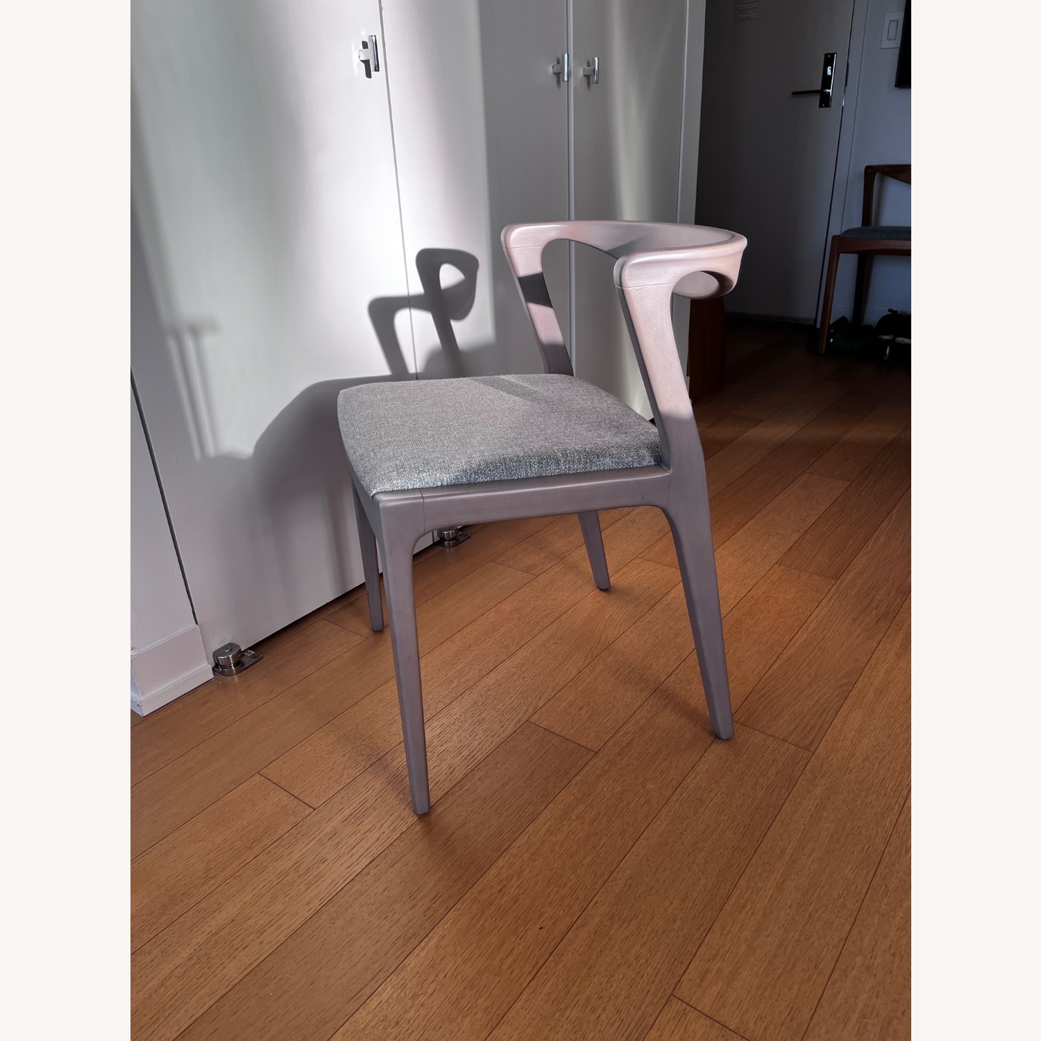 Light Gray Wood Dining Chairs - image-2