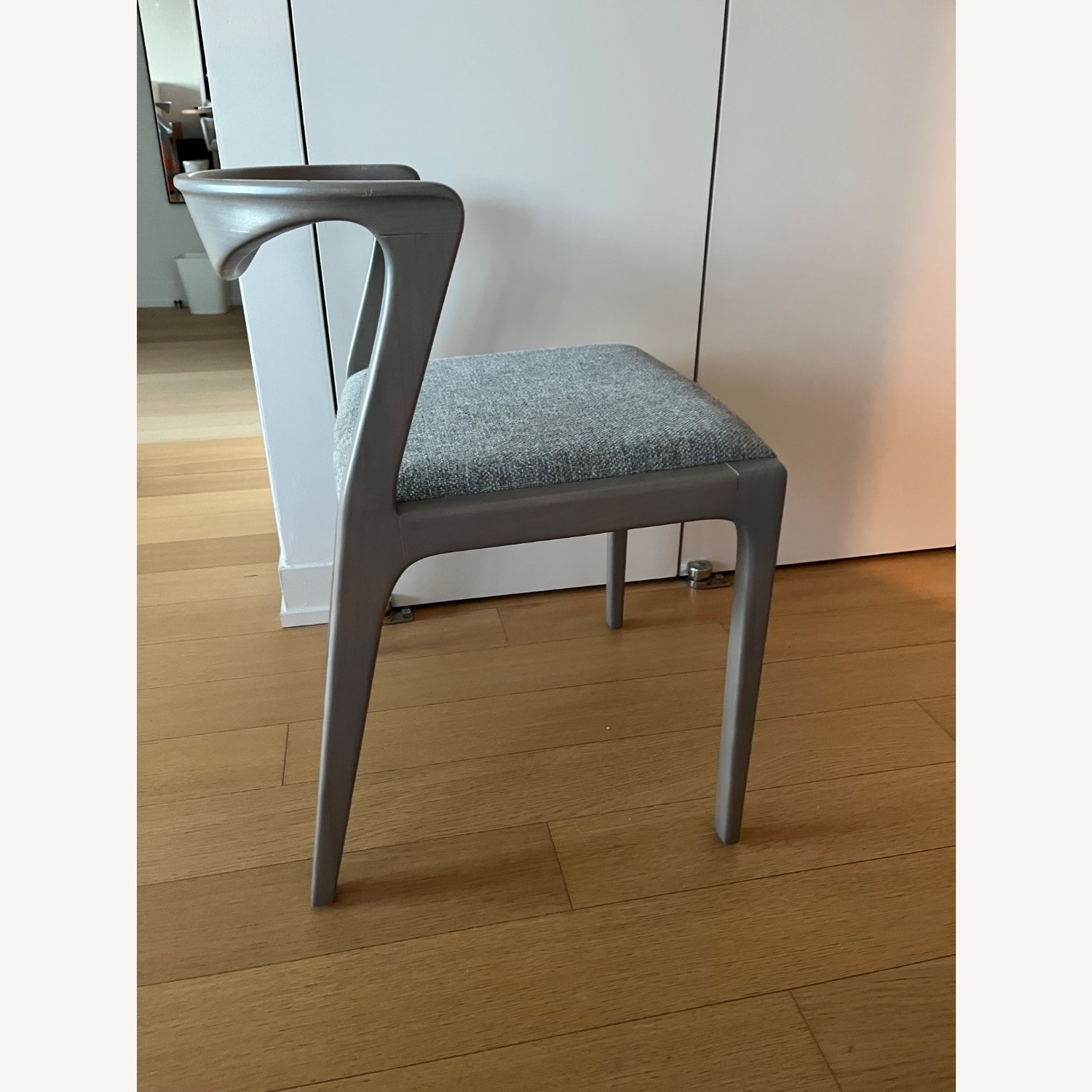 Light Gray Wood Dining Chairs - image-3